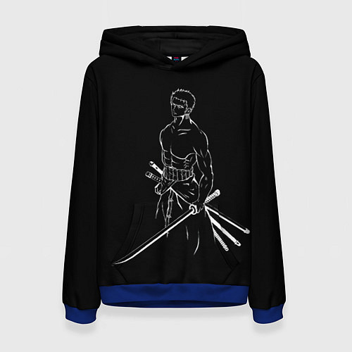 Женская толстовка Roronoa Zoro - One Piece / 3D-Синий – фото 1