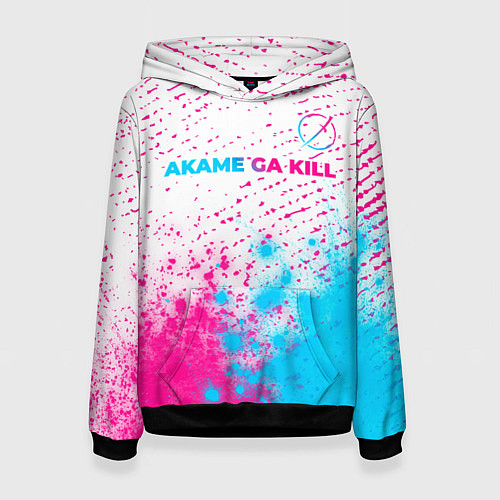 Женская толстовка Akame ga Kill neon gradient style: символ сверху / 3D-Черный – фото 1