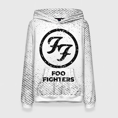 Женская толстовка Foo Fighters с потертостями на светлом фоне / 3D-Белый – фото 1