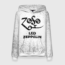Женская толстовка Led Zeppelin с потертостями на светлом фоне