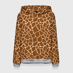 Толстовка-худи женская Пятнистая шкура жирафа, цвет: 3D-меланж