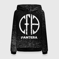 Толстовка-худи женская Pantera с потертостями на темном фоне, цвет: 3D-черный