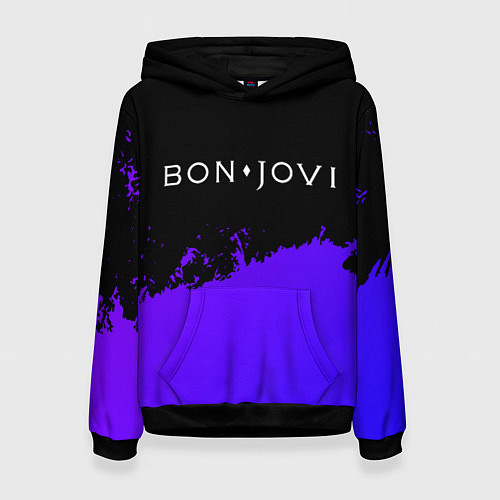 Женская толстовка Bon Jovi purple grunge / 3D-Черный – фото 1