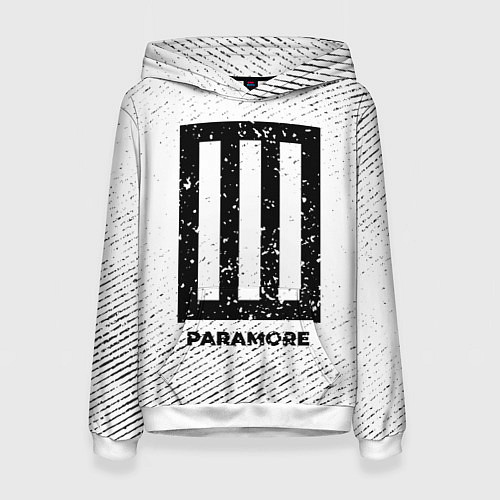 Женская толстовка Paramore с потертостями на светлом фоне / 3D-Белый – фото 1