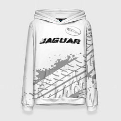 Женская толстовка Jaguar speed на светлом фоне со следами шин: симво