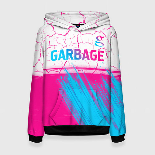 Женская толстовка Garbage neon gradient style: символ сверху / 3D-Черный – фото 1