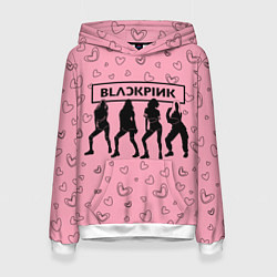 Толстовка-худи женская Blackpink силуэт, цвет: 3D-белый