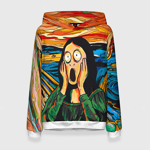 Женская толстовка Мона Лиза в стиле картины Крик / 3D-Белый – фото 1