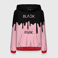 Толстовка-худи женская Blackpink - краски, цвет: 3D-красный