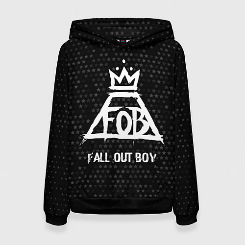 Женская толстовка Fall Out Boy glitch на темном фоне / 3D-Черный – фото 1