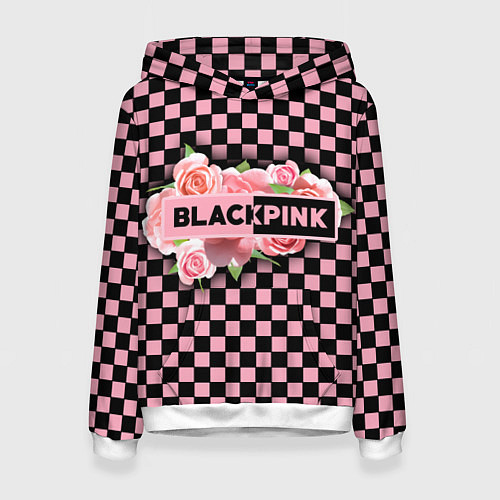 Женская толстовка Blackpink logo roses / 3D-Белый – фото 1