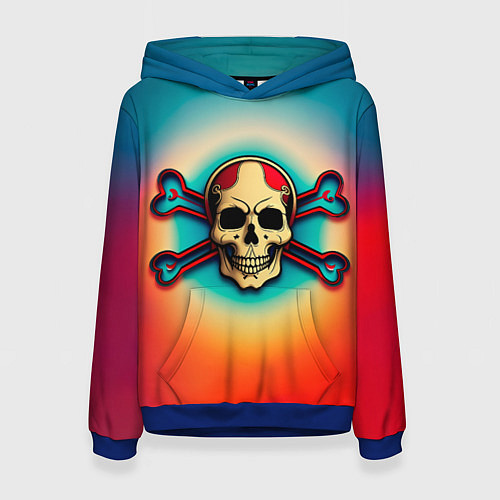 Женская толстовка Красочный веселый роджер / 3D-Синий – фото 1