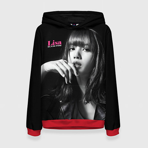 Женская толстовка Blackpink Lisa in leather jacket / 3D-Красный – фото 1