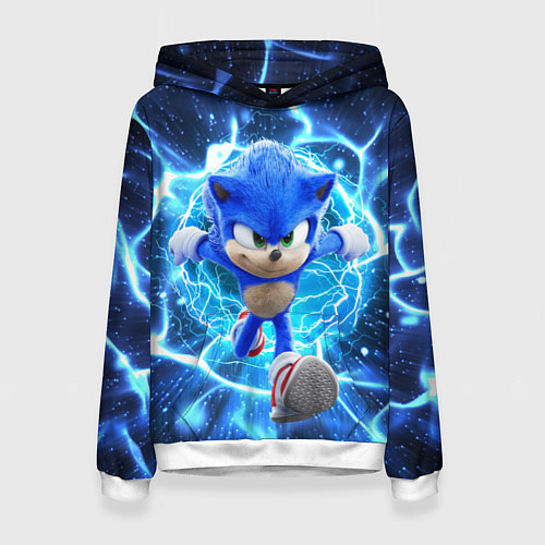 Женская толстовка Sonic electric waves / 3D-Белый – фото 1