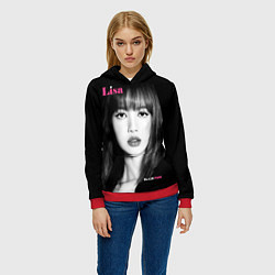 Толстовка-худи женская Blackpink Lisa Portrait, цвет: 3D-красный — фото 2