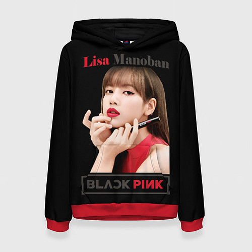 Женская толстовка Blackpink Lisa paints lips / 3D-Красный – фото 1