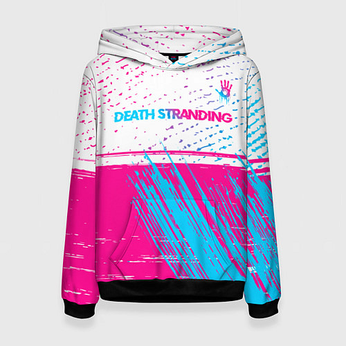 Женская толстовка Death Stranding neon gradient style: символ сверху / 3D-Черный – фото 1