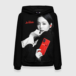 Толстовка-худи женская Blackpink Jennie Smartphone, цвет: 3D-черный