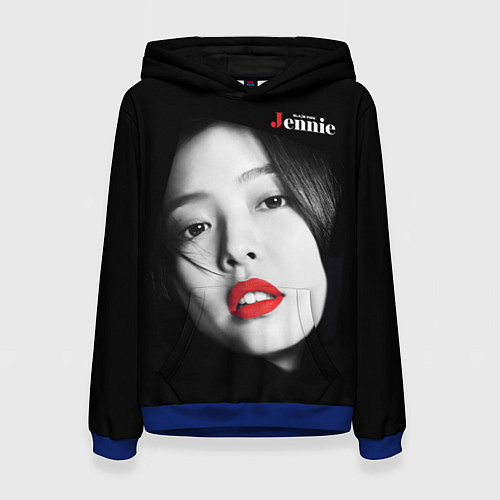 Женская толстовка Blackpink Jennie Red lips / 3D-Синий – фото 1