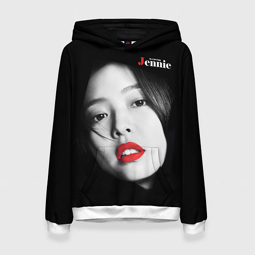 Женская толстовка Blackpink Jennie Red lips / 3D-Белый – фото 1