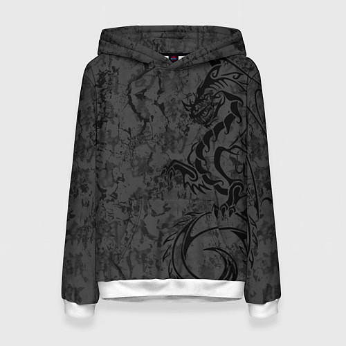 Женская толстовка Black dragon - grunge / 3D-Белый – фото 1