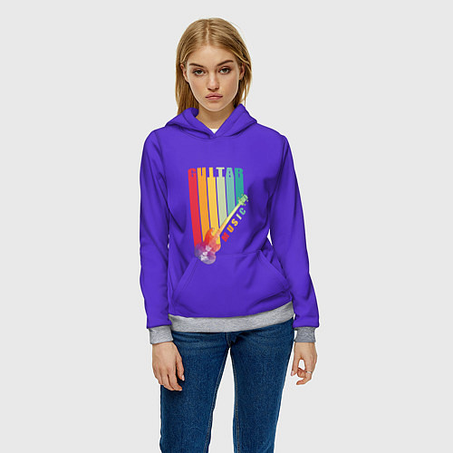 Женская толстовка Абстрактная электрогитара из полигонов / 3D-Меланж – фото 3