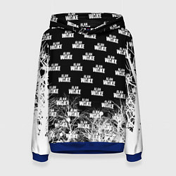 Толстовка-худи женская Алан Вейк узор, цвет: 3D-синий