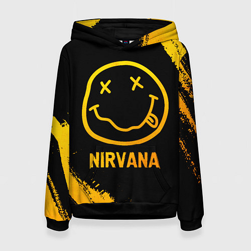 Женская толстовка Nirvana - gold gradient / 3D-Черный – фото 1