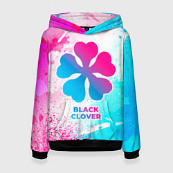 Толстовка-худи женская Black Clover neon gradient style, цвет: 3D-черный