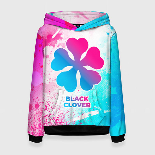 Женская толстовка Black Clover neon gradient style / 3D-Черный – фото 1