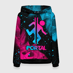 Толстовка-худи женская Portal - neon gradient, цвет: 3D-черный