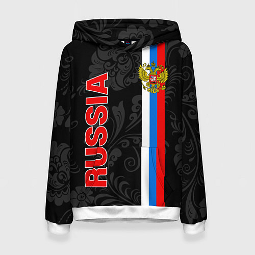 Женская толстовка Russia black style / 3D-Белый – фото 1