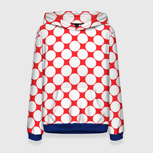 Женская толстовка Узор в красное ретро-яблоко / 3D-Синий – фото 1