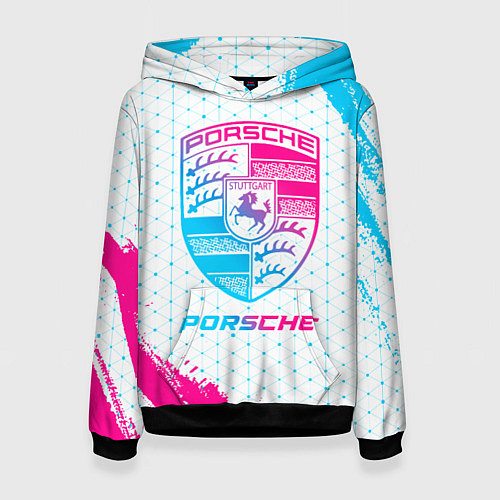 Женская толстовка Porsche neon gradient style / 3D-Черный – фото 1