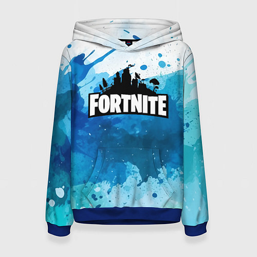 Женская толстовка Fortnite Logo Paint / 3D-Синий – фото 1