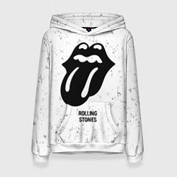 Женская толстовка Rolling Stones glitch на светлом фоне