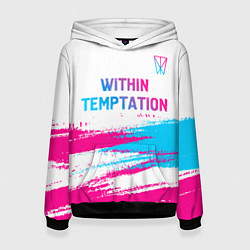 Толстовка-худи женская Within Temptation neon gradient style: символ свер, цвет: 3D-черный