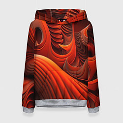 Толстовка-худи женская Оранжевая абстракция, цвет: 3D-меланж