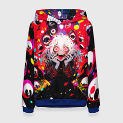 Толстовка-худи женская Сумасшедшая аниме девочка от нейросети, цвет: 3D-синий