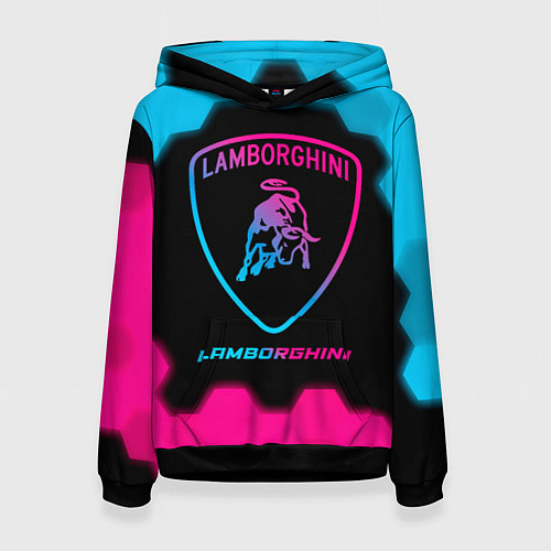 Женская толстовка Lamborghini - neon gradient / 3D-Черный – фото 1