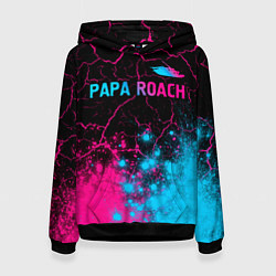 Женская толстовка Papa Roach - neon gradient: символ сверху