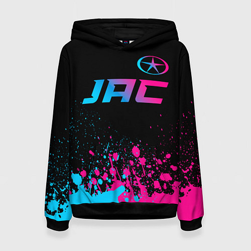 Женская толстовка JAC - neon gradient: символ сверху / 3D-Черный – фото 1