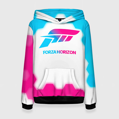 Женская толстовка Forza Horizon neon gradient style / 3D-Черный – фото 1