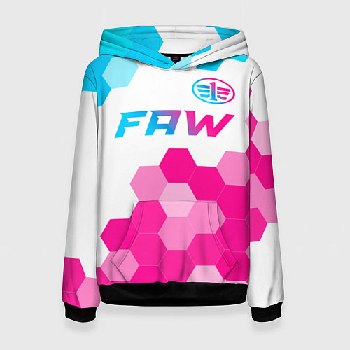 Женская толстовка FAW neon gradient style: символ сверху / 3D-Черный – фото 1