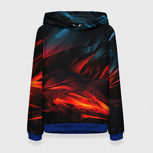Женская толстовка Red black abstract / 3D-Синий – фото 1
