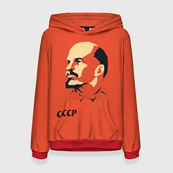 Толстовка-худи женская СССР Ленин жив, цвет: 3D-красный