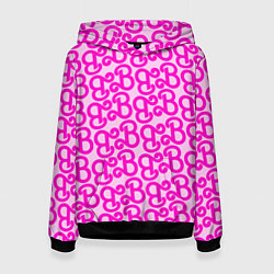 Толстовка-худи женская Логотип Барби - буква B, цвет: 3D-черный