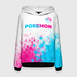 Женская толстовка Pokemon neon gradient style: символ сверху