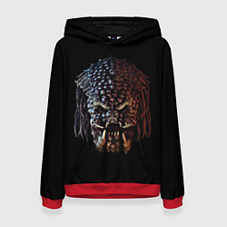Толстовка-худи женская Predator - skull, цвет: 3D-красный