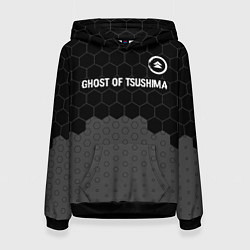 Женская толстовка Ghost of Tsushima glitch на темном фоне: символ св